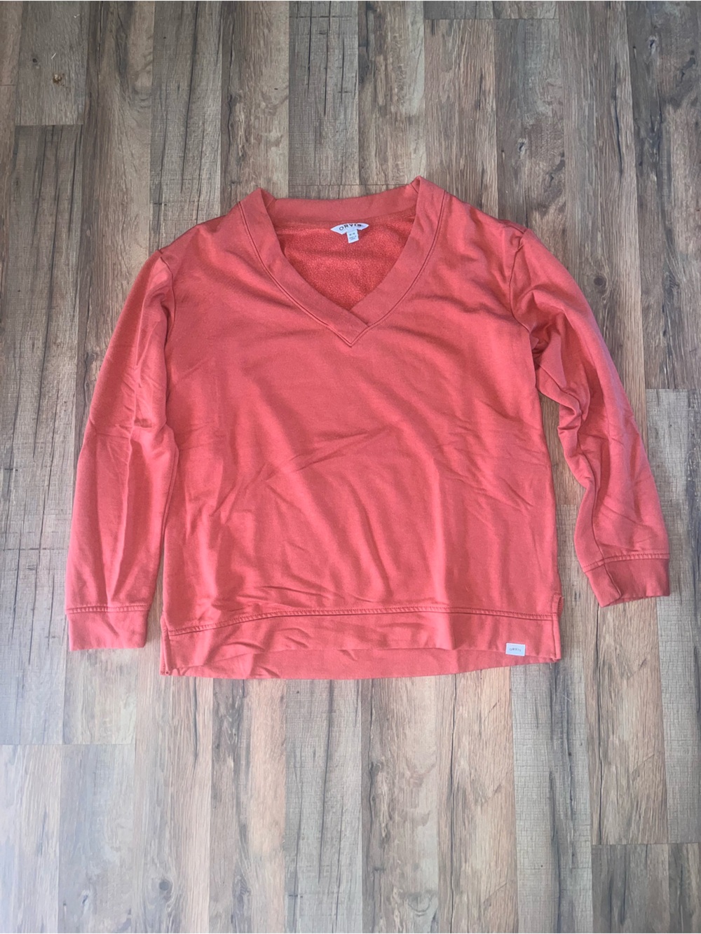 Orvis Orange V-Neck Sweatshirt
